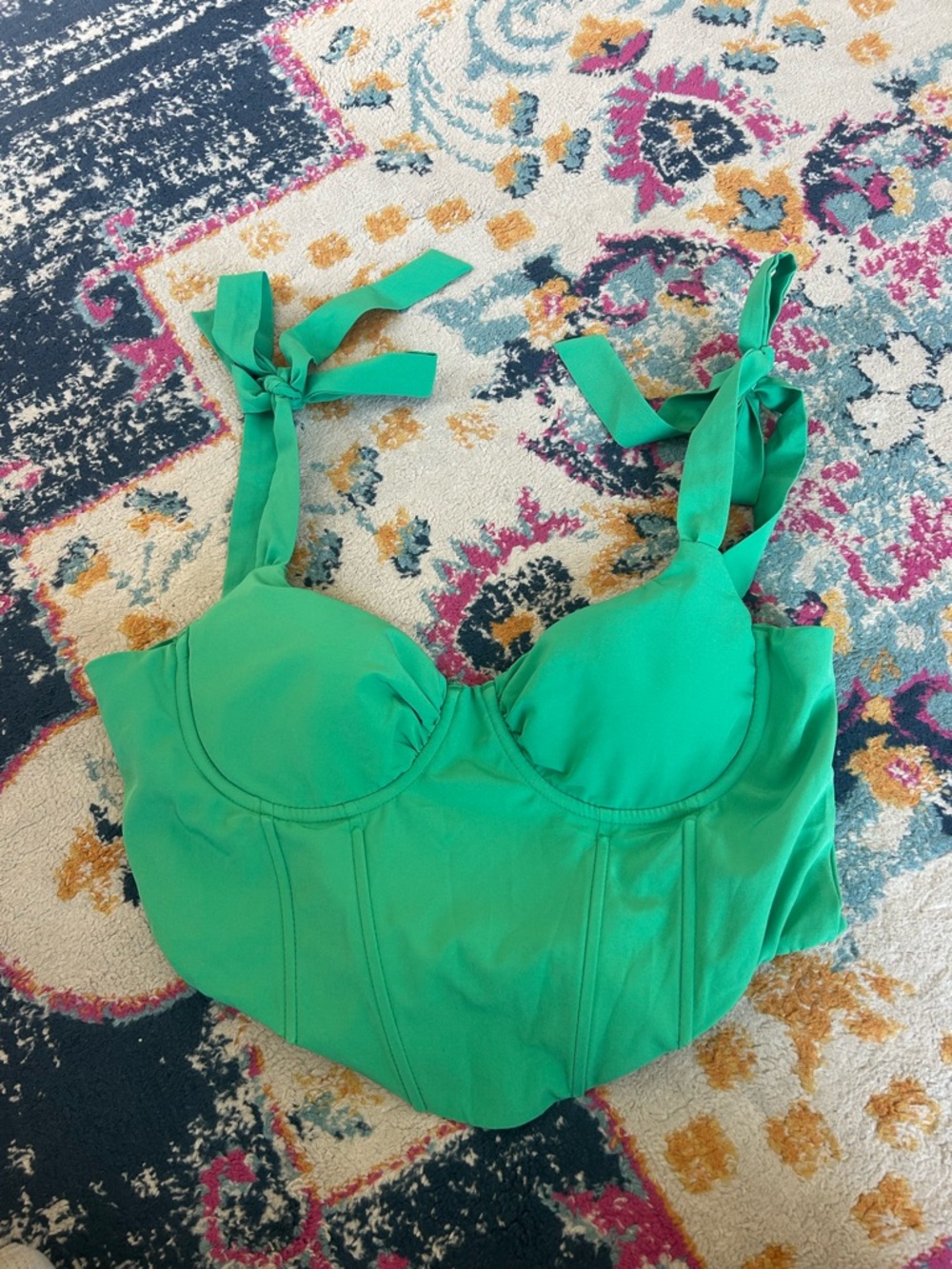 Green Tie-Strap Corset